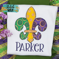 Personalized Mardi Gras Fleur de Lis Printed Shirt