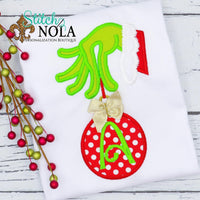 Personalized Mean One Green Monster Ornament Applique Shirt