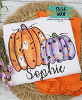 Personalized Halloween Pumpkin Duo Printed Shirt