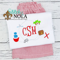 Personalized Pirate Map Sketch Shirt