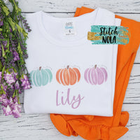 Personalized Pumpkin Trio Printed Shirt