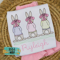 Personalized Bunny Trio Sketch Shirt