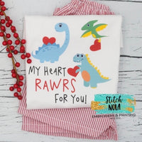 Personalized My Heart Rawrs For You Printed Shirt