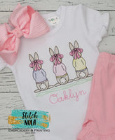 Personalized Bunny Trio Sketch Shirt
