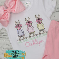 Personalized Bunny Trio Sketch Shirt