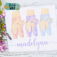 Personalized Ballet Slipper Trio Printed Shirt