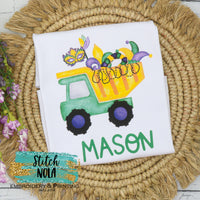 Personalized Mardi Gras Dump Truck Printed Shirt