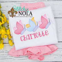 Personalized Butterfly Sketch Trio Shirt