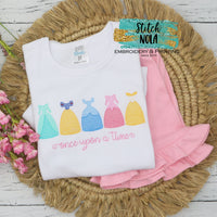 Personalized Princess Dresses Sketch Shirt