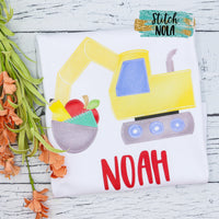 Personalized School Excavator Printed Shirt