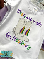Personalized Mardi Gras Majorette Marching Boots Sketch Shirt