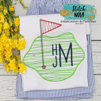 Personalized Golf Green Sketch Shirt