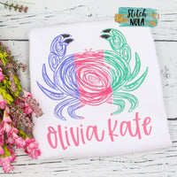 Personalized Swirly Crab Printed Shirt