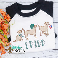 Personalized Patriotic Dogs Sketch Shirt