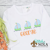 Personalized Sailboat Sketch Trio Shirt