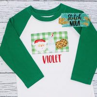 Personalized Santa Milk & Cookies Printed Shirt