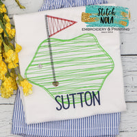 Personalized Golf Green Sketch Shirt