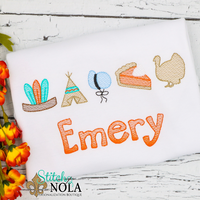 Personalized Thanksgiving Feast Theme Sketch Shirt