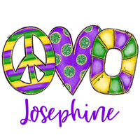 Peace Love & King Cake Printed Shirt