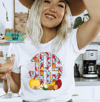 Adult Crawfish Boil Scalloped Monogram Printed Tee