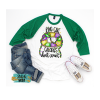 Adult King Cake Calories Don't Count Mardi Gras Printed Tee