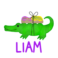 Mardi Gras Alligator with King Cake Printed Shirt