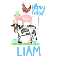 Personalized stacked Easter Farm Animals Printed Shirt