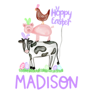 Personalized stacked Easter Farm Animals Printed Shirt