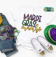 Adult Mardi Gras Mambo Printed Tee