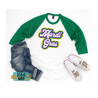 Adult Retro Mardi Gras Printed Tee