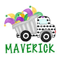Mardi Gras Jester Dump Truck Printed Shirt