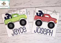 Personalized Birthday Monster Truck Appliqué Shirt