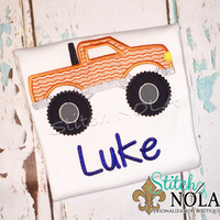 Personalized Birthday Monster Truck Appliqué Shirt