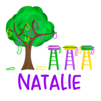 Mardi Gras Ladders & Tree Printed Shirt