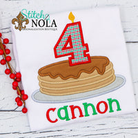 Personalized Birthday Pancake Appliqué Shirt