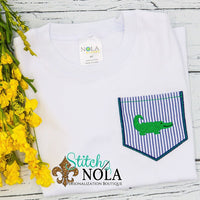 Faux Pocket Tee with Alligator