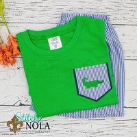 Faux Pocket Tee with Alligator