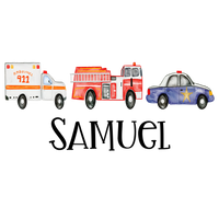 First Responder Vehicle Trio Printed Shirt