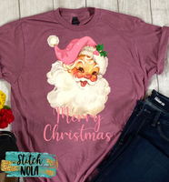 Adult Santa Merry Christmas Printed Tee