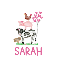 Be Mine Farm Animals with Heart Balloons Printed Shirt