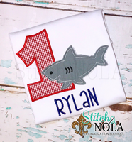 Personalized Birthday Shark Appliqué Shirt