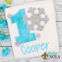 Personalized Birthday Snowflake Appliqué Shirt
