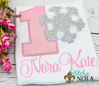Personalized Birthday Snowflake Appliqué Shirt