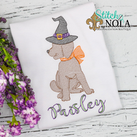 Personalized Halloween Trick or Treating Dog Sketch Shirt