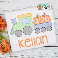 Personalized Pumpkin Train Sketch Shirt