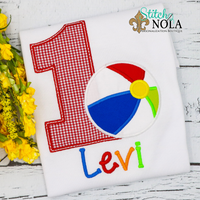 Personalized Birthday Beach Ball Appliqué Shirt