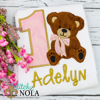 Personalized Birthday Teddy Bear Appliqué Shirt