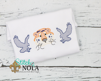 Personalized Navy and Orange Tiger and Eagle Football Trio Sketch Shirt