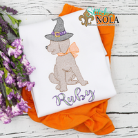Personalized Halloween Trick or Treating Dog Sketch Shirt