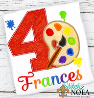 Personalized Birthday Artist/Painter Appliqué Shirt
